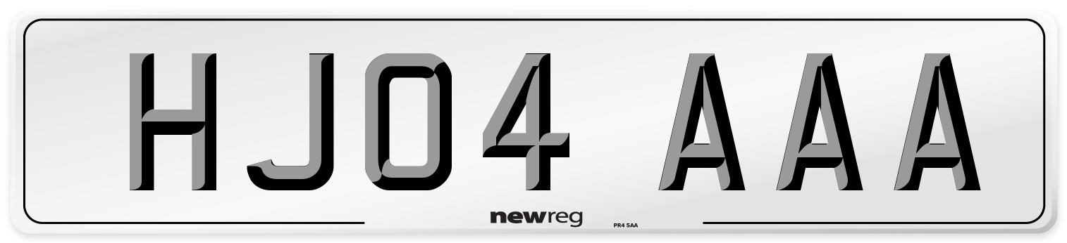 HJ04 AAA Number Plate from New Reg